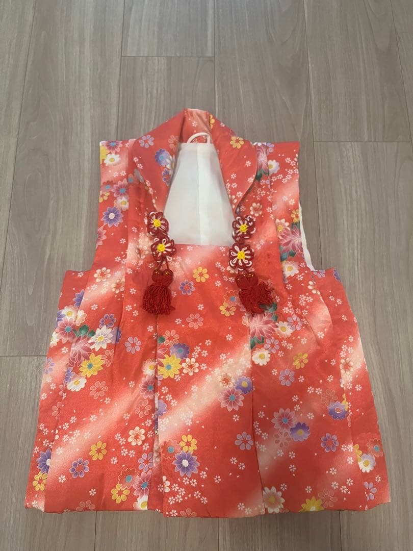 七五三　三歳用　正絹被布・着物・長襦袢・小物セット