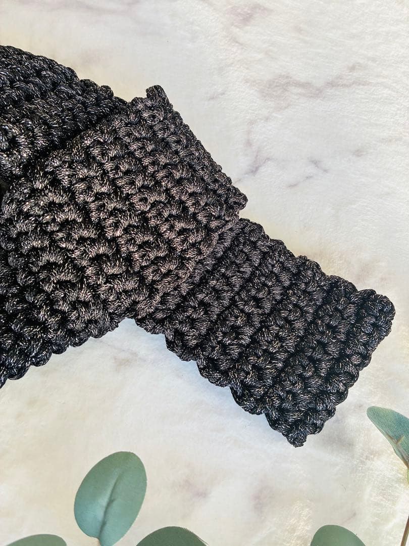 ハンドメイド♡ワンハンドルBag♡glitter Black Silver