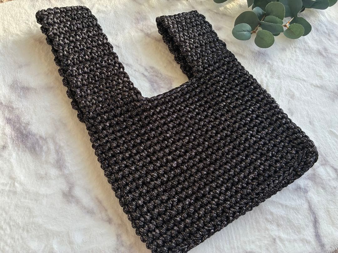 ハンドメイド♡ワンハンドルBag♡glitter Black Silver