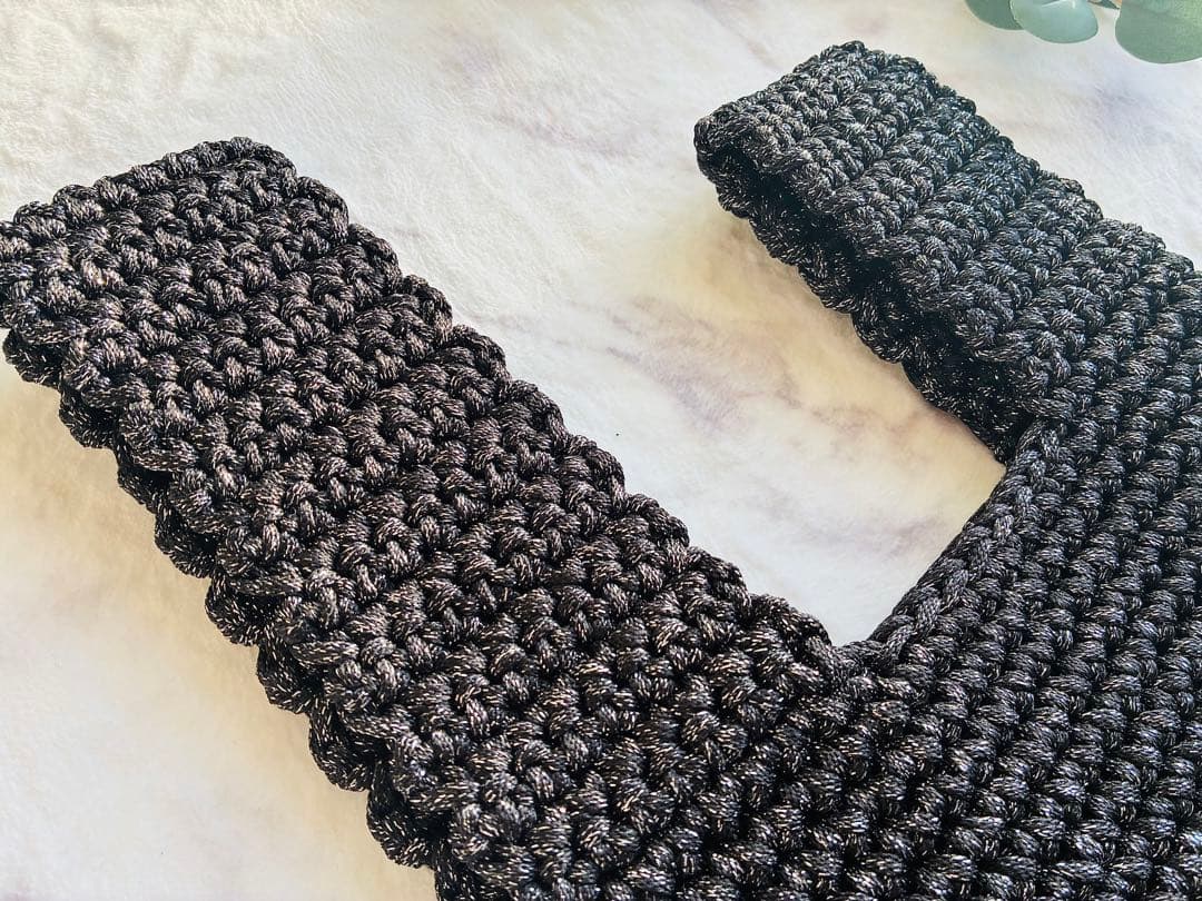 ハンドメイド♡ワンハンドルBag♡glitter Black Silver