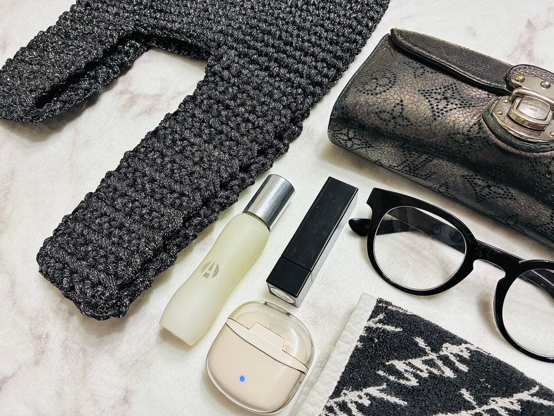 ハンドメイド♡ワンハンドルBag♡glitter Black Silver