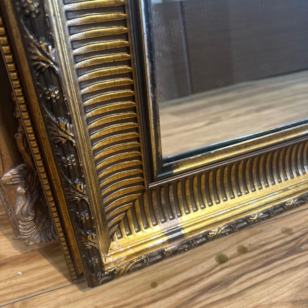 送料無料　アンティーク　ゴールド　姿見　全身ミラー 大型ミラー