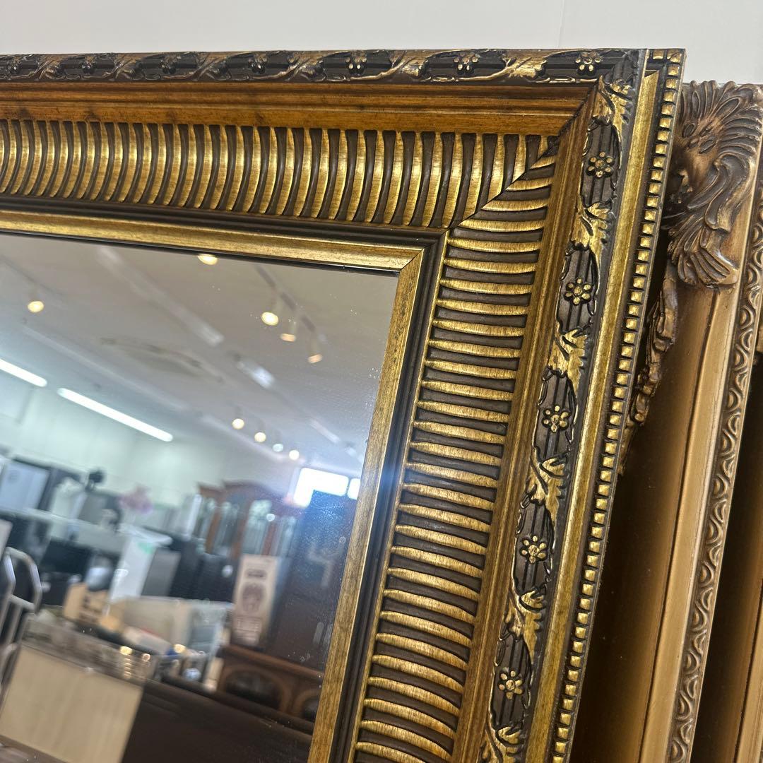 送料無料　アンティーク　ゴールド　姿見　全身ミラー 大型ミラー