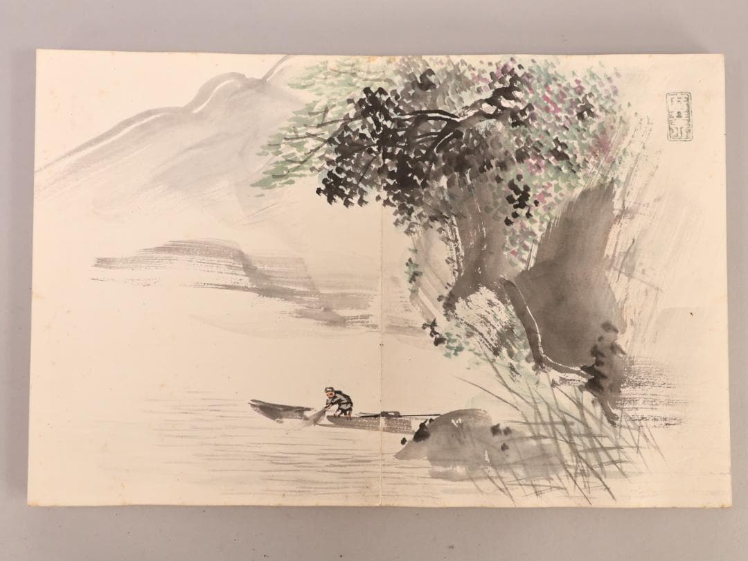 BK430　帝室技芸員　寺崎廣業（広業）　画帳　日本画　肉筆　紙本