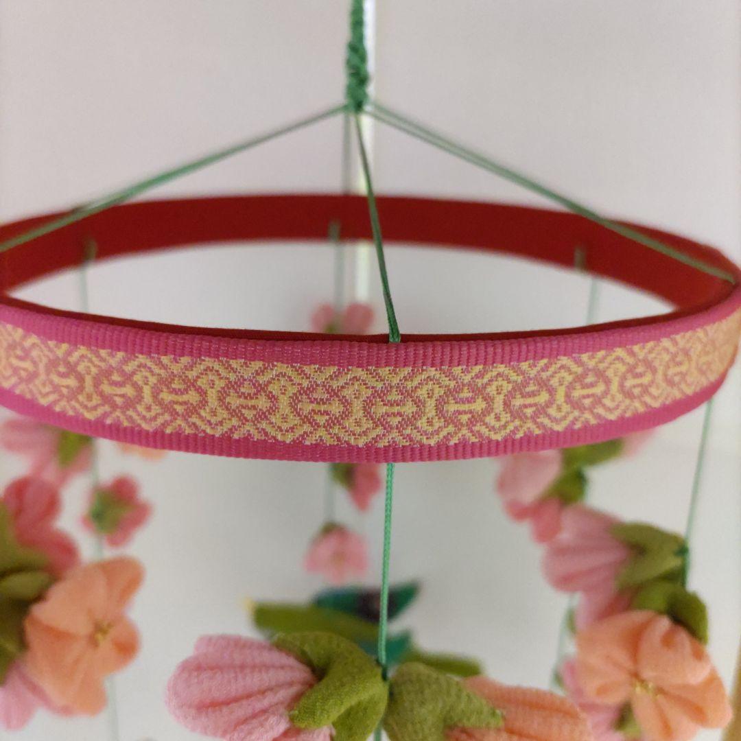 ちりめん細工　吊るし飾り　(桜と菜の花の春のさげもん）