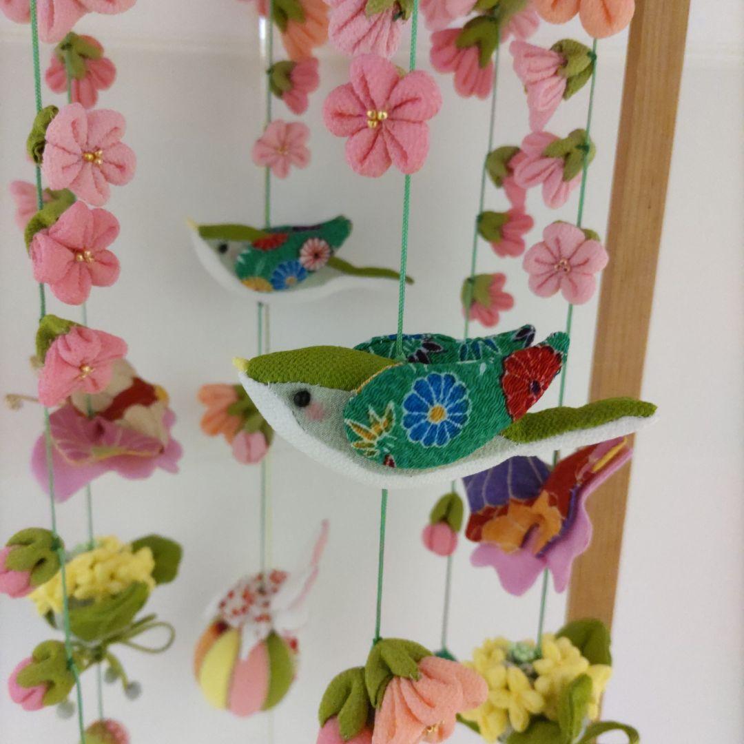 ちりめん細工　吊るし飾り　(桜と菜の花の春のさげもん）