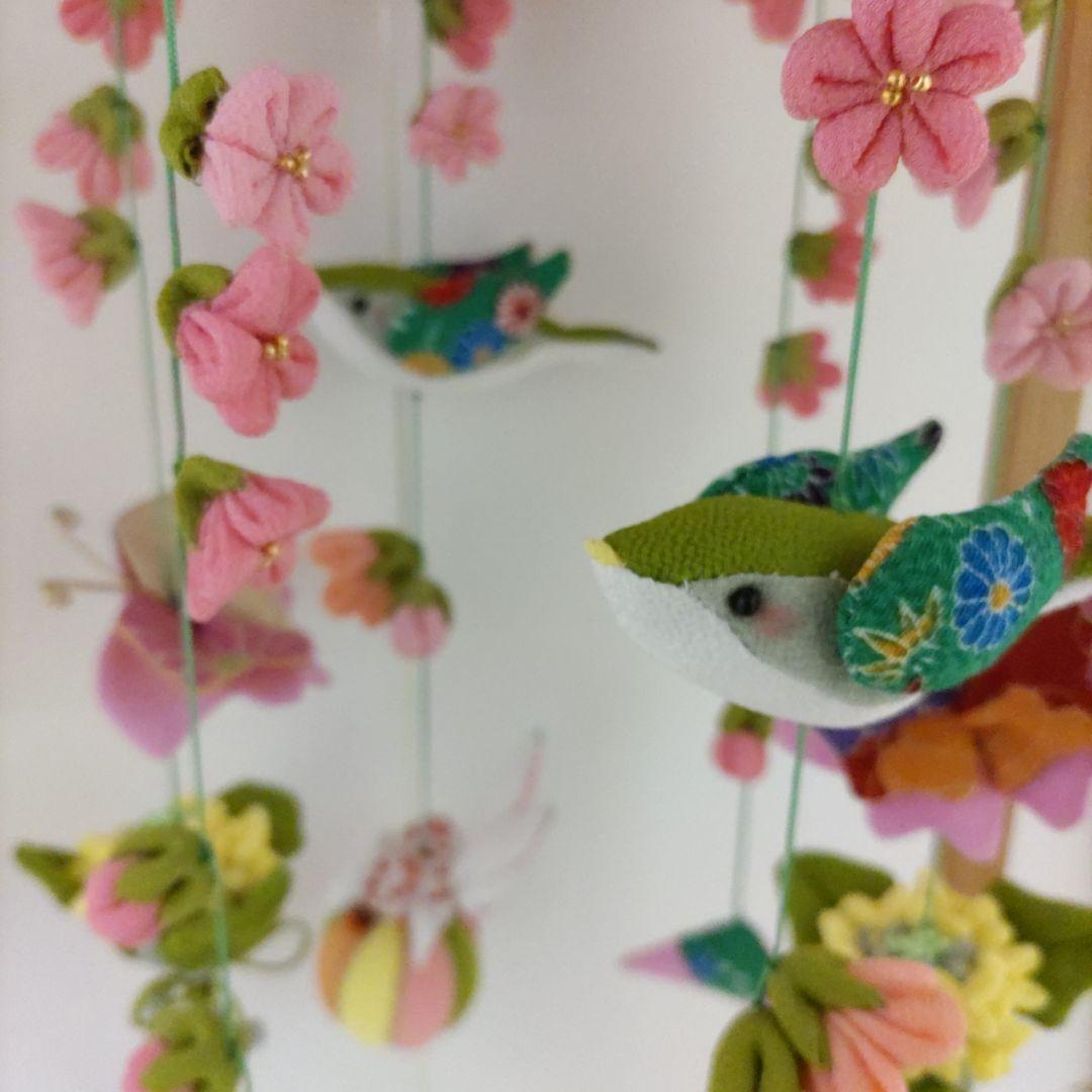 ちりめん細工　吊るし飾り　(桜と菜の花の春のさげもん）