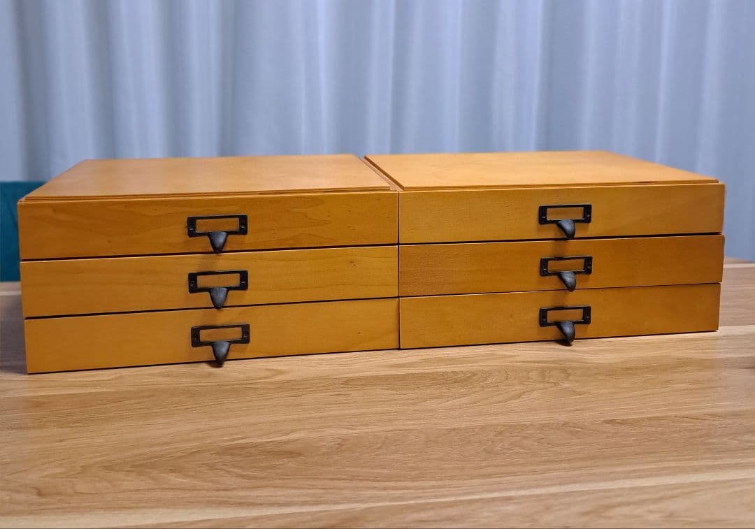 ③フェリシモ 木製ミニドロワー 6個セット アンティーク風 小引き出しL