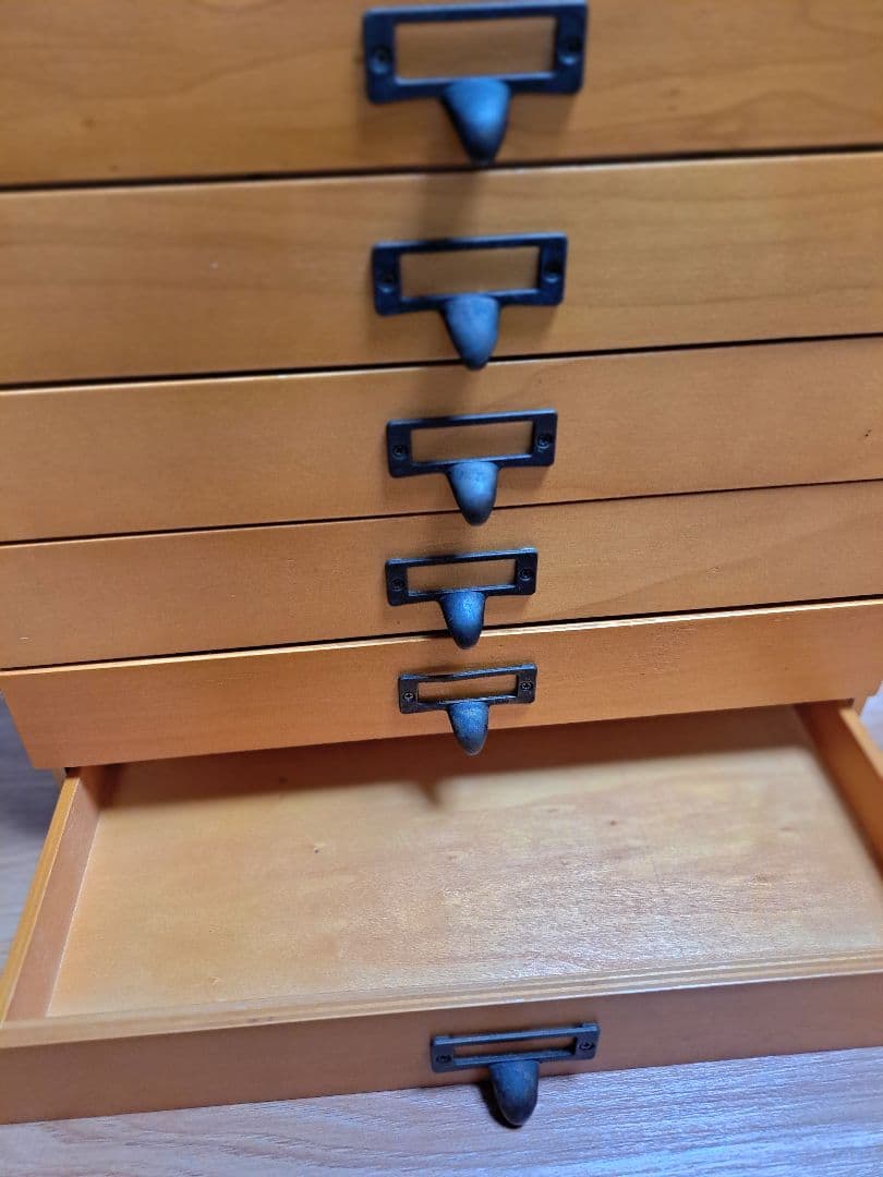 ③フェリシモ 木製ミニドロワー 6個セット アンティーク風 小引き出しL