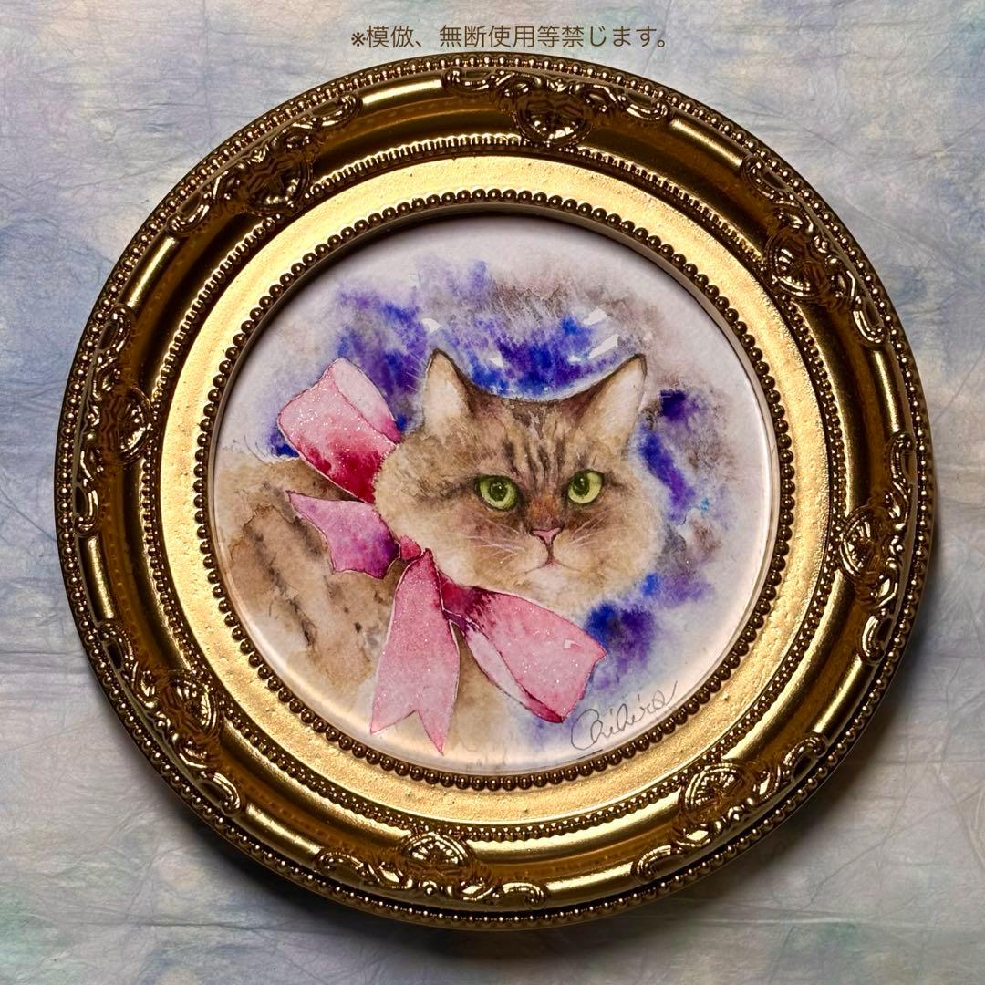 絵画 猫 猫の絵 cat 猫雑貨 art ペットの似顔絵 美術品 kawaii