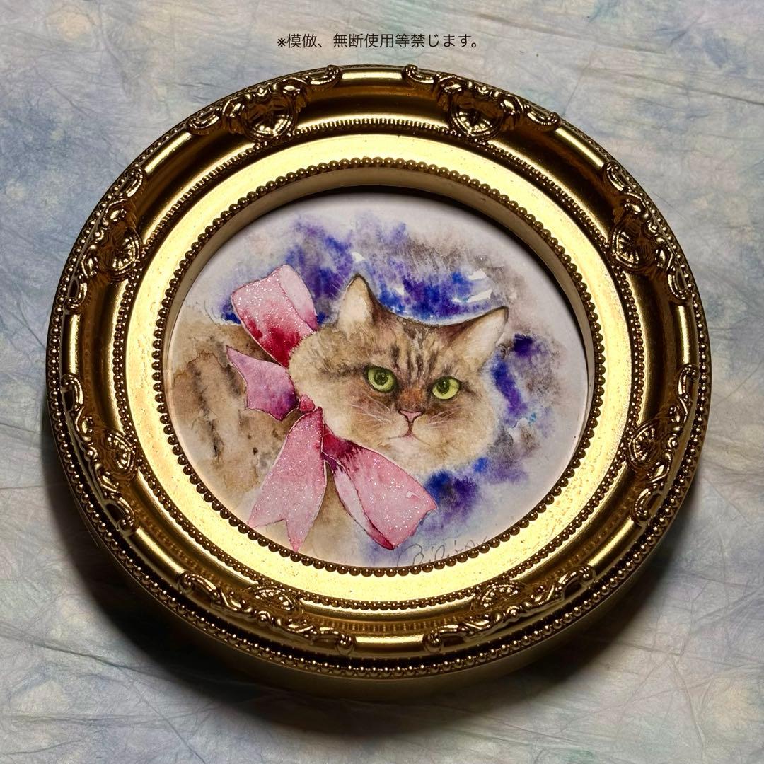 絵画 猫 猫の絵 cat 猫雑貨 art ペットの似顔絵 美術品 kawaii