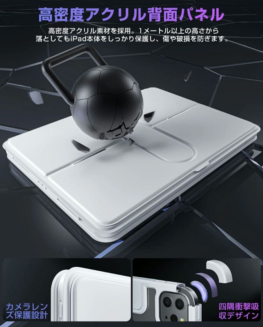 iFacemall iPad キーボード ケース付き 360°回転