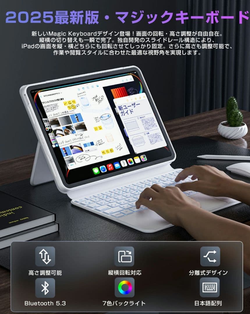 iFacemall iPad キーボード ケース付き 360°回転