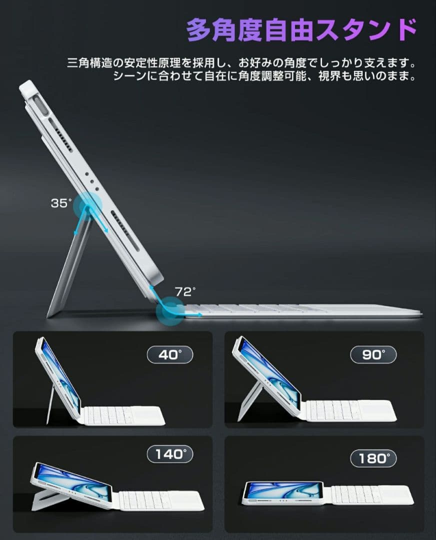 iFacemall iPad キーボード ケース付き 360°回転