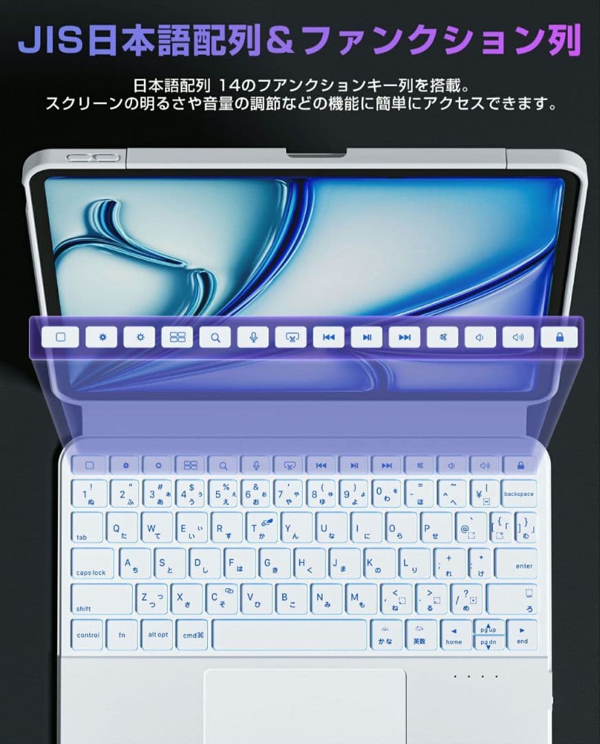 iFacemall iPad キーボード ケース付き 360°回転