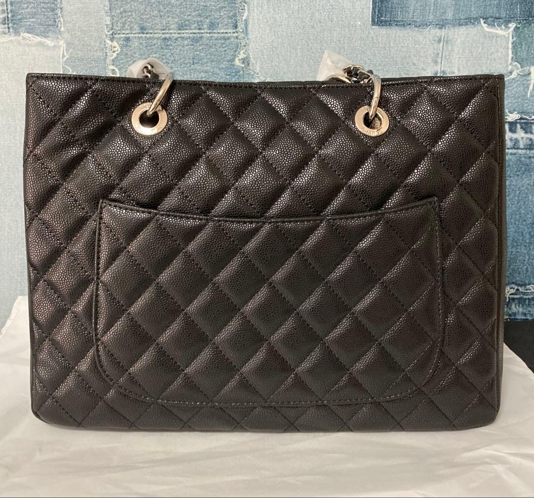 CHANEL トートバッグ 黒 シルバーチェーン
