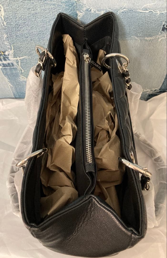 CHANEL トートバッグ 黒 シルバーチェーン