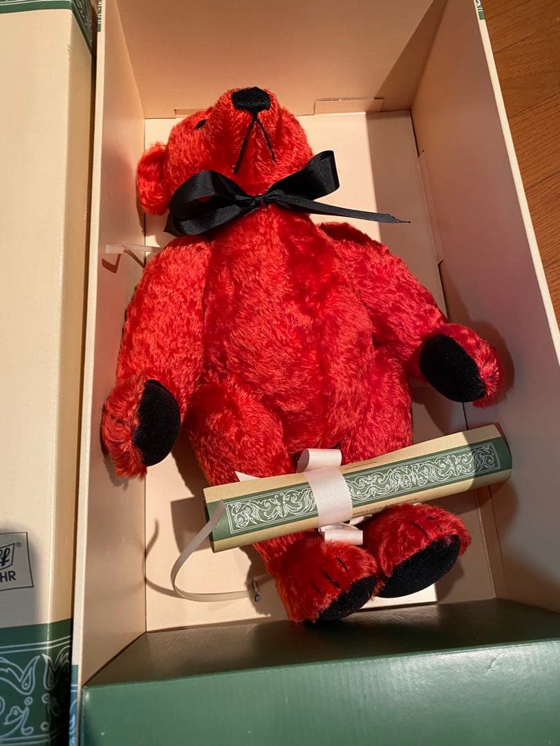 【白タグ】 レッド　シュタイフ　テディベア