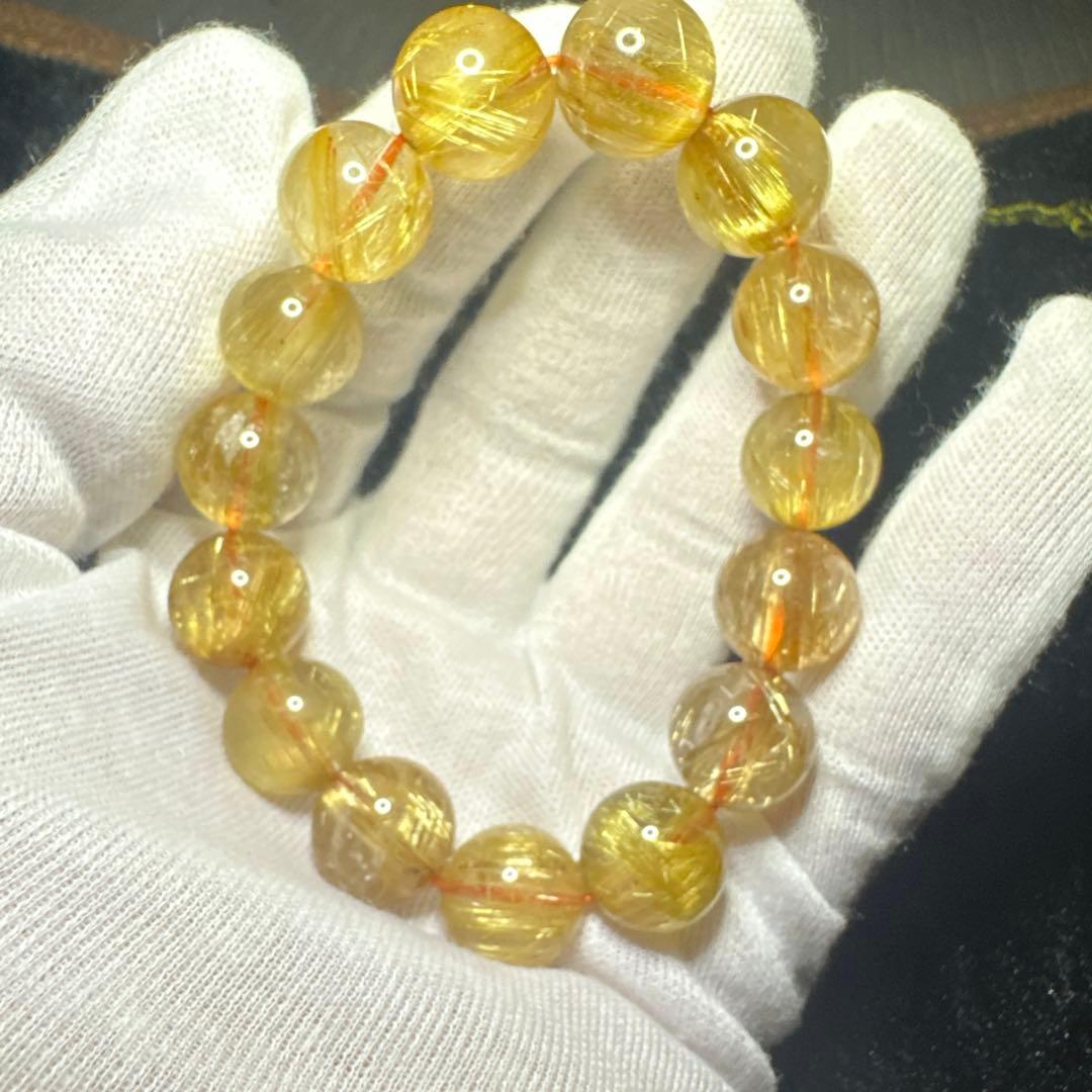 高品質大玉タイチンルチル　キャッツアイ　ルチルクォーツ　14.5㎜