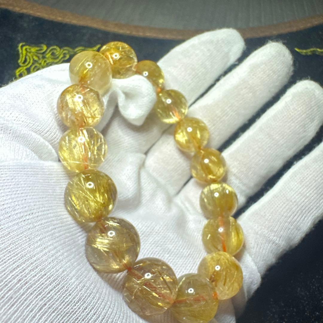 高品質大玉タイチンルチル　キャッツアイ　ルチルクォーツ　14.5㎜