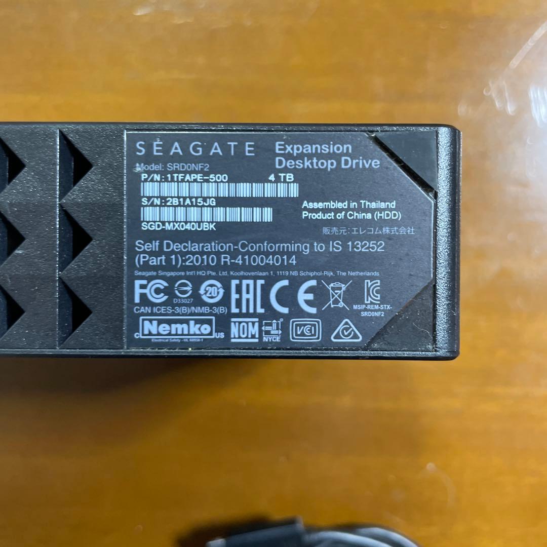 外付けハードディスク・ドライブ SEAGATE Expansion Desktop Drive 4TB