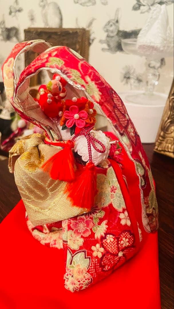 おばあちゃんハンドメイド　 幸せ招く お姫様着物うさぎ人形＊縁起のうさぎ姫