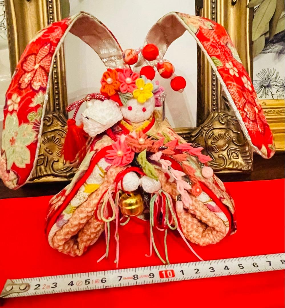 おばあちゃんハンドメイド　 幸せ招く お姫様着物うさぎ人形＊縁起のうさぎ姫