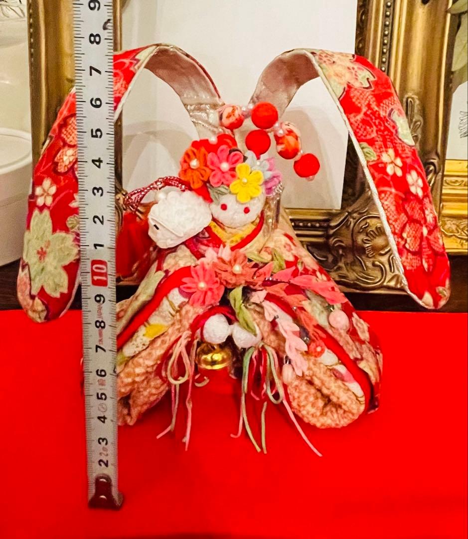 おばあちゃんハンドメイド　 幸せ招く お姫様着物うさぎ人形＊縁起のうさぎ姫