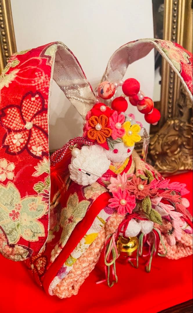 おばあちゃんハンドメイド　 幸せ招く お姫様着物うさぎ人形＊縁起のうさぎ姫