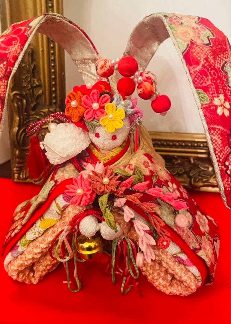 おばあちゃんハンドメイド　 幸せ招く お姫様着物うさぎ人形＊縁起のうさぎ姫