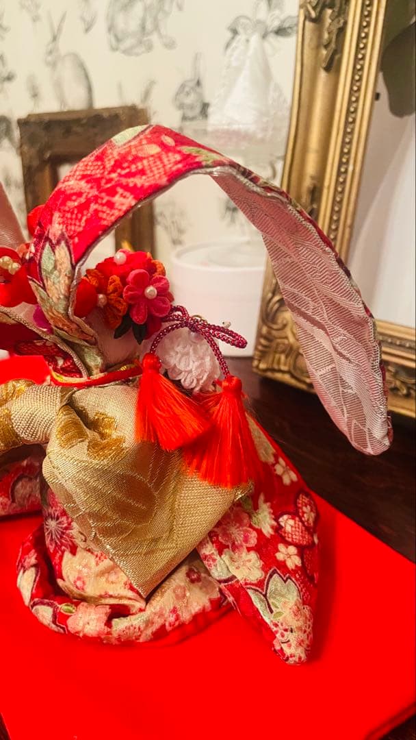 おばあちゃんハンドメイド　 幸せ招く お姫様着物うさぎ人形＊縁起のうさぎ姫