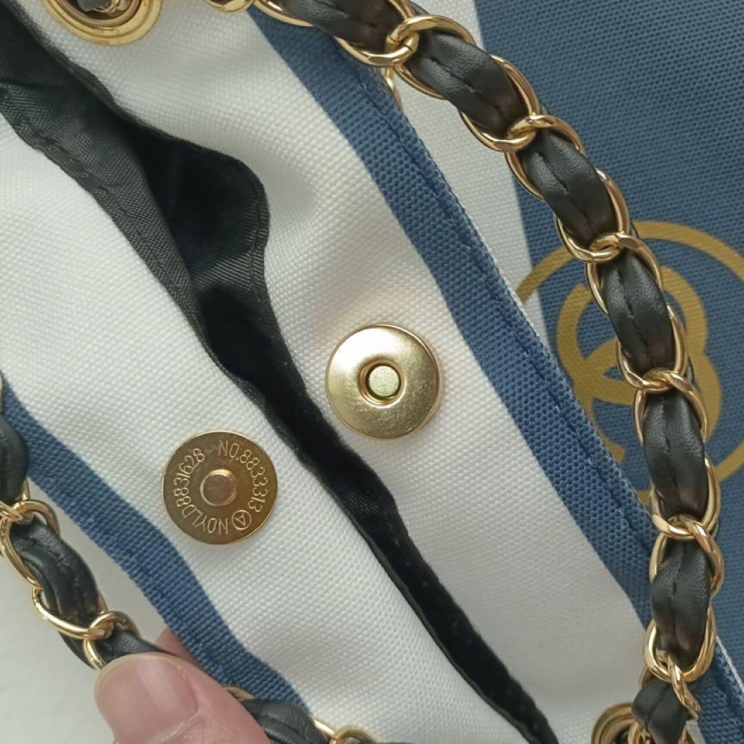 CHANEL ノベルティ ストライプ トートバッグ チェーン