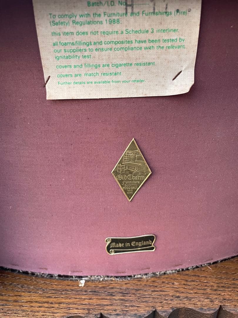 ③ 希少　英国ウッド・ブラザーズ社　オールドチャームオーク製　カウンタースツール