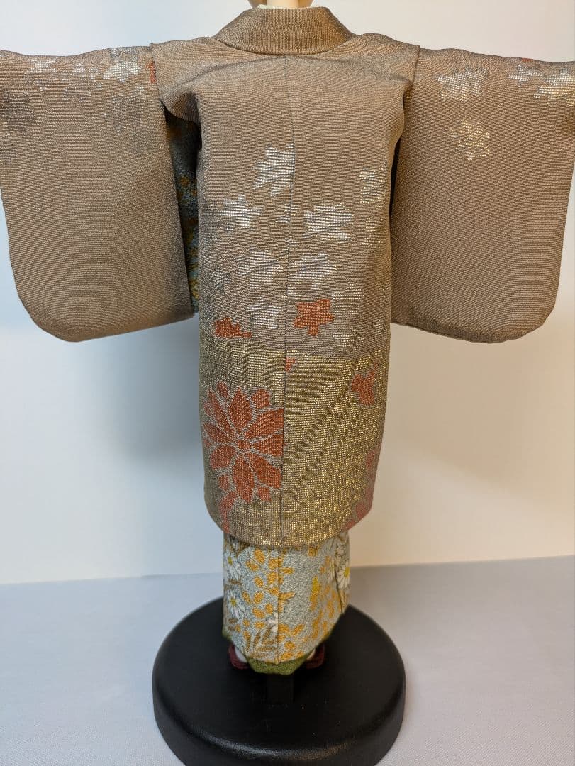 手縫い着物正絹縮緬友禅菊柄羽織足袋草履付き1/6ドールジェニーアウトフィットのみ