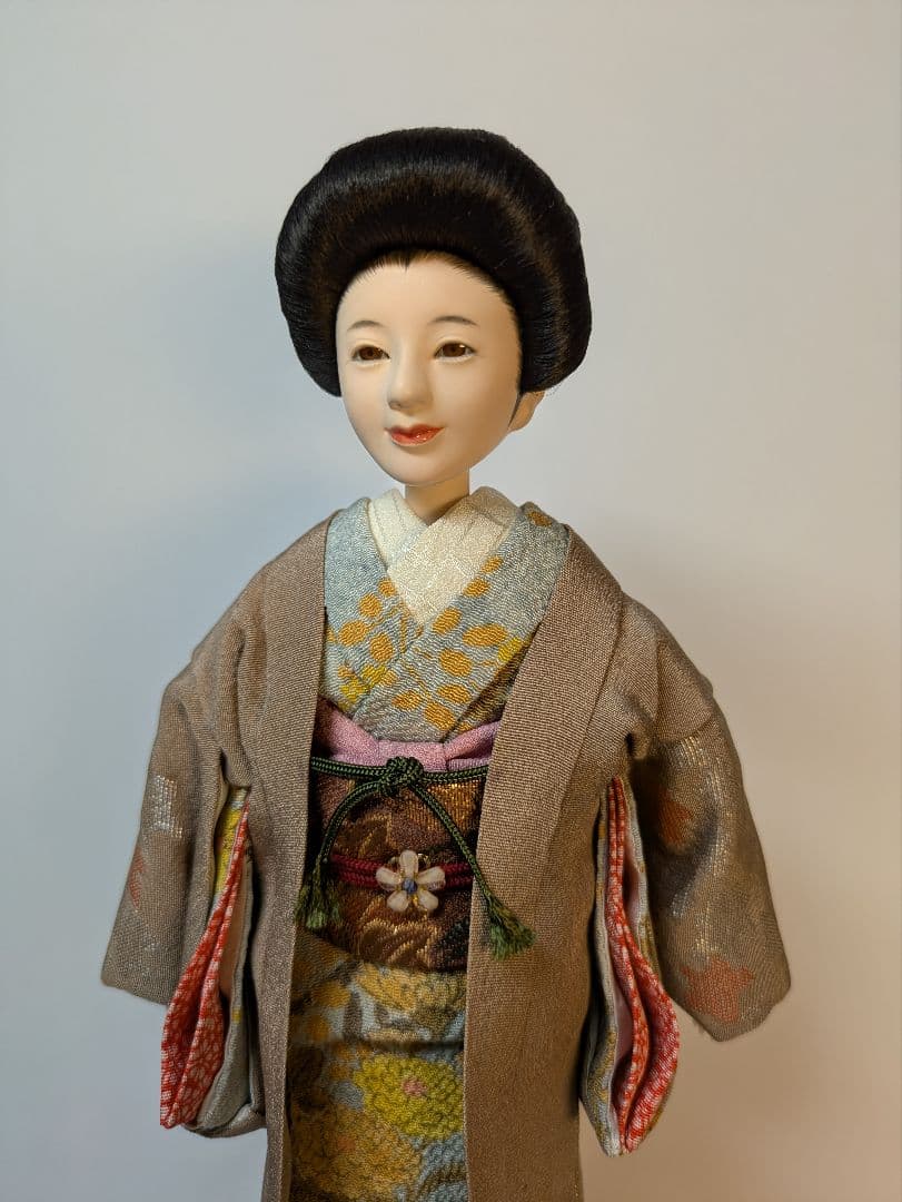 手縫い着物正絹縮緬友禅菊柄羽織足袋草履付き1/6ドールジェニーアウトフィットのみ