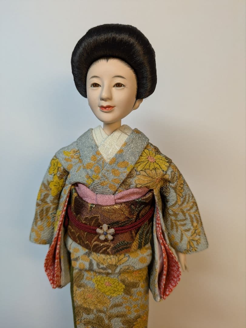 手縫い着物正絹縮緬友禅菊柄羽織足袋草履付き1/6ドールジェニーアウトフィットのみ