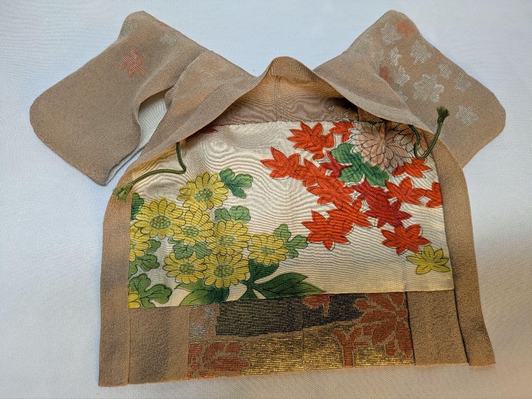 手縫い着物正絹縮緬友禅菊柄羽織足袋草履付き1/6ドールジェニーアウトフィットのみ