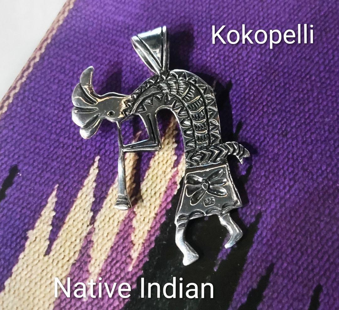 Native Indianココペリ ペンダント 純銀！幸運の精霊