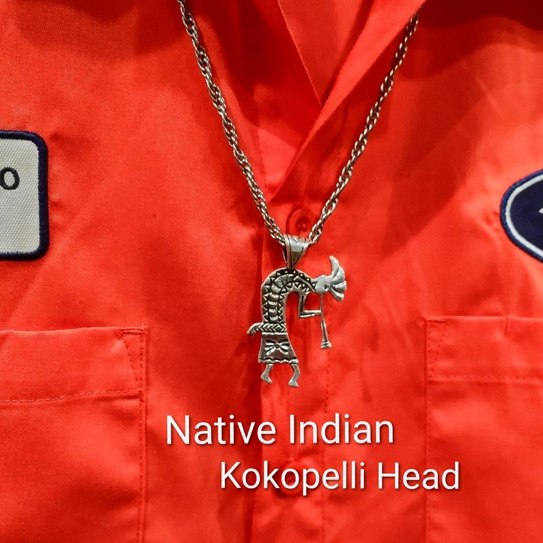 Native Indianココペリ ペンダント 純銀！幸運の精霊