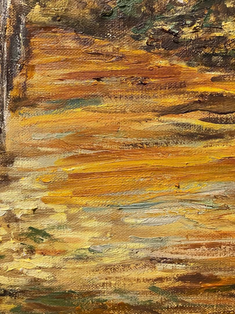 「真作」香川正敏「王城えの道」風景画　油彩画　額装　サイン有り　F8号