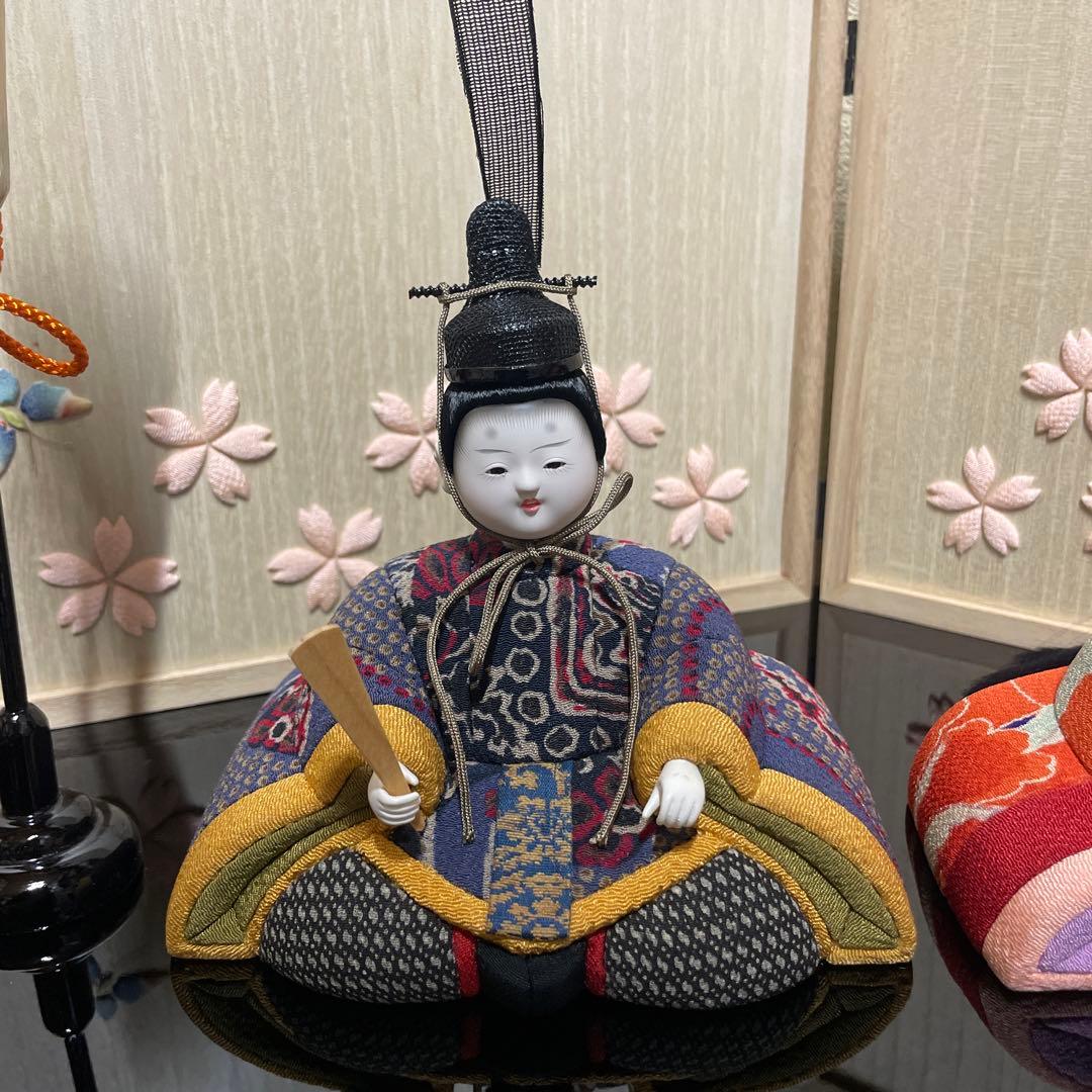 【未使用品】くろちく　とっても可愛い！木目込人形　雛人形　お雛様　東宮五人飾り