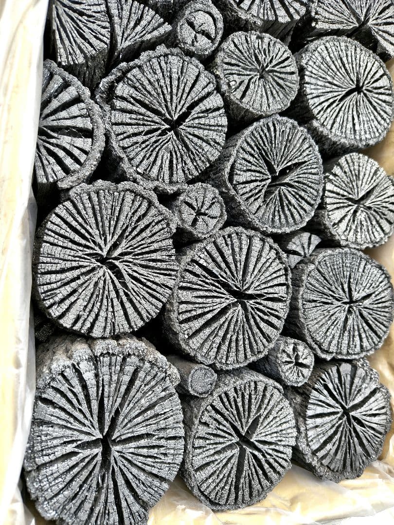 ゆうぞう【 伊予の切炭 】約6kg 菊炭 黒炭 太め×2箱