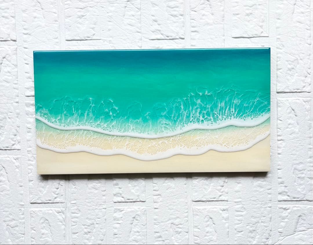 タナカサトシページ新しい一歩を踏み出す方へ海アート42cm × 22cm