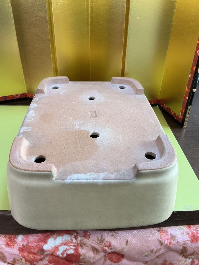 盆栽鉢　極上品　落款入り　盆栽鉢　観賞石