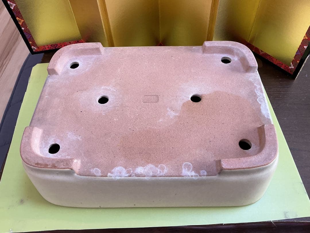 盆栽鉢　極上品　落款入り　盆栽鉢　観賞石