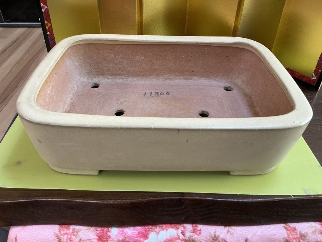 盆栽鉢　極上品　落款入り　盆栽鉢　観賞石