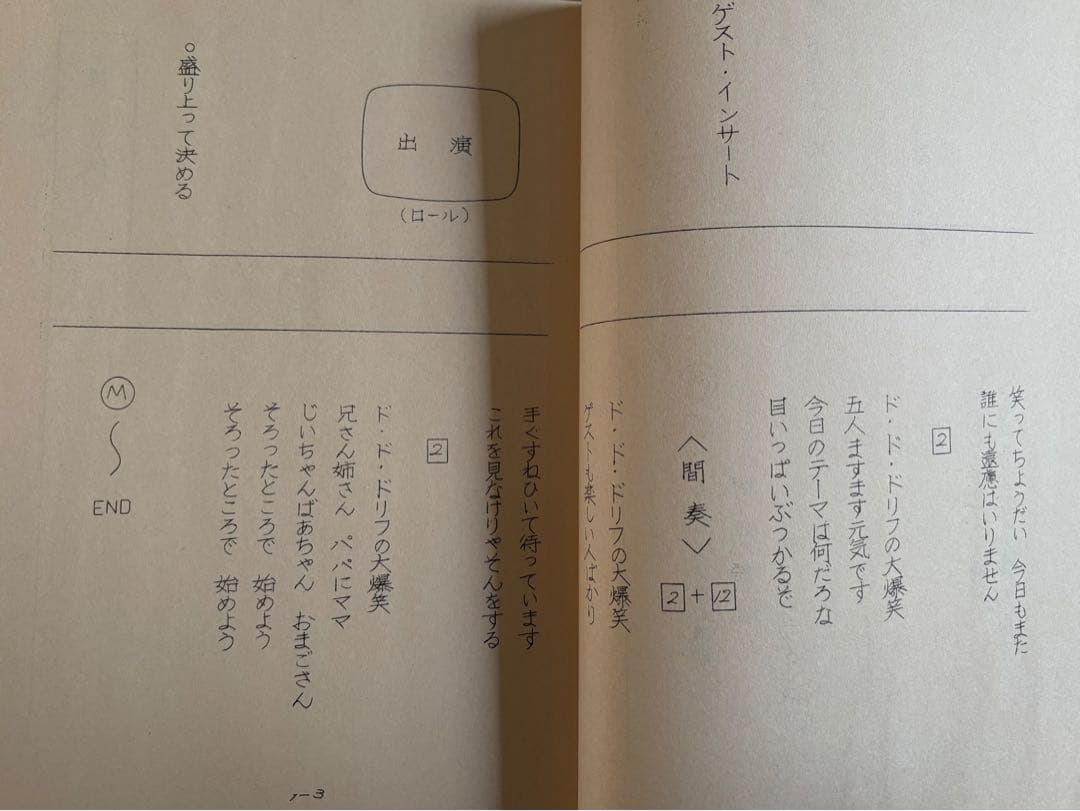 ドリフ大爆笑’84 No.5台本 ザ・ドリフターズ 小泉今日子