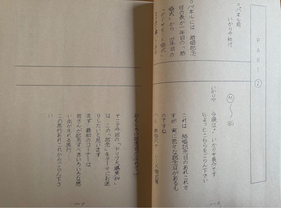 ドリフ大爆笑’84 No.5台本 ザ・ドリフターズ 小泉今日子