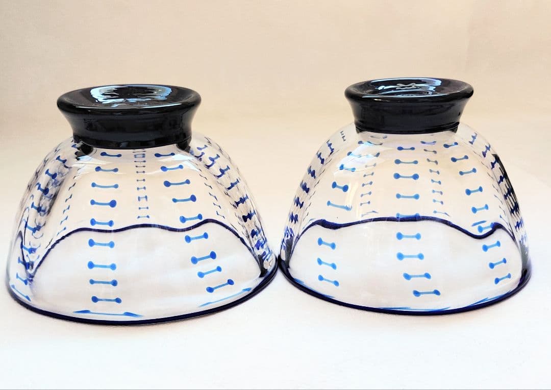 肥前びーどろ ガラス 縄文 グラス 小鉢 2個セット 佐賀市重要無形文化財指定