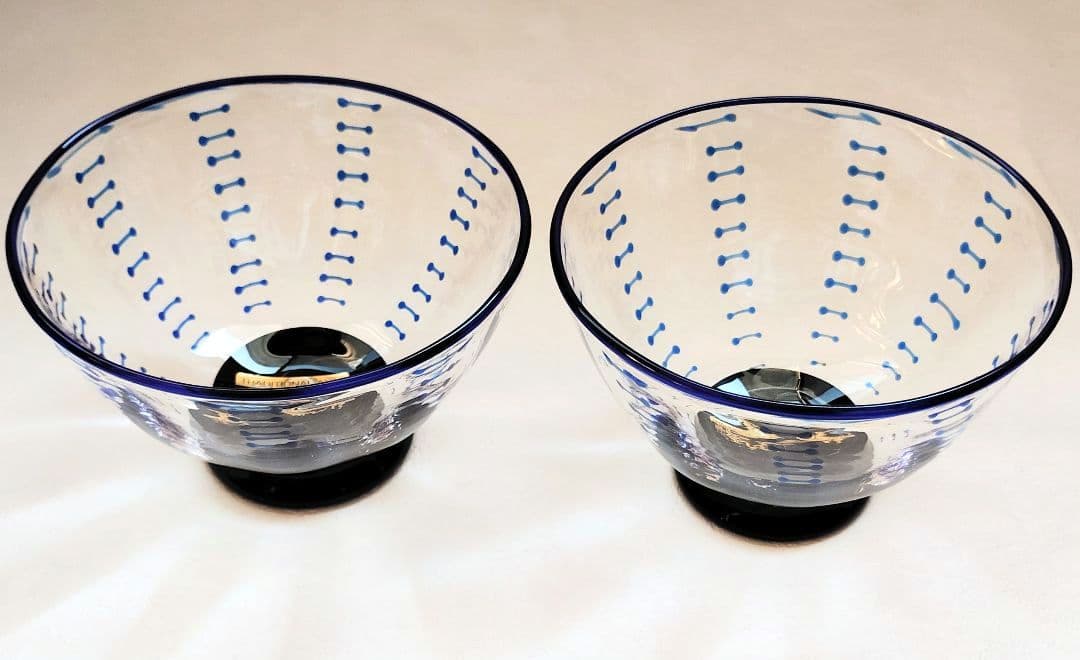 肥前びーどろ ガラス 縄文 グラス 小鉢 2個セット 佐賀市重要無形文化財指定